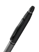 Click Tuxedo Satin Metallic Gray Ballpoint Pen Cap Detail