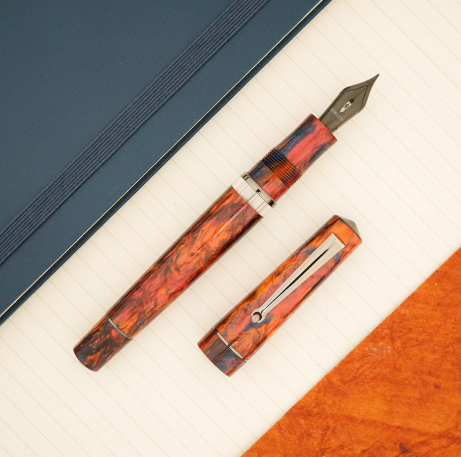 Delta Duna Fountain Pen - Montana Sunset w/ Ruthenium Trim (Limited Edition)
