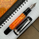 Delta DV Original Oversize Fountain Pen - 14kt Gold Nib w/ Palladium Trim