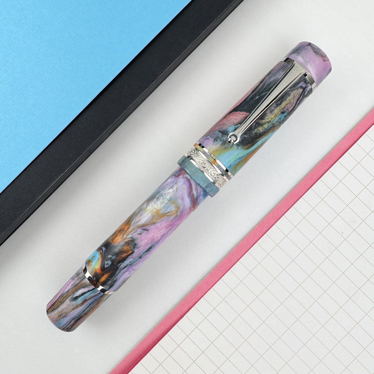 Delta DV Original Oversize Rollerball Pen - Primary Manipulation 4.5 with Chrome Trim (Limited Edition)