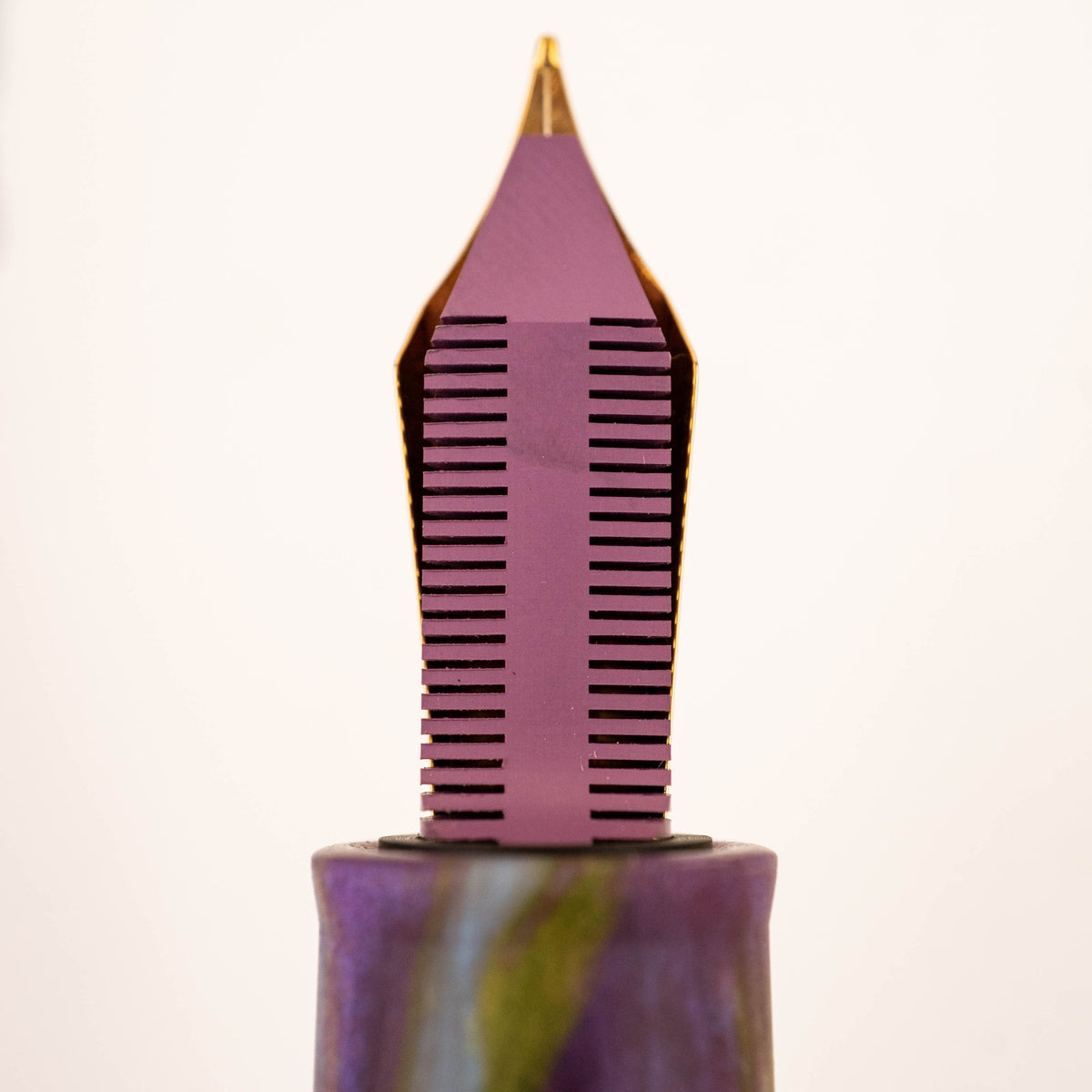 Delta DV Oversize Fountain Pen - Wisteria Walk Matte w/ Yellow Gold Trim (Limited Edition)