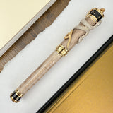 David Oscarson Green Water Snake Fountain Pen - Light Brown with Gold (Limited Edition #05/08)
