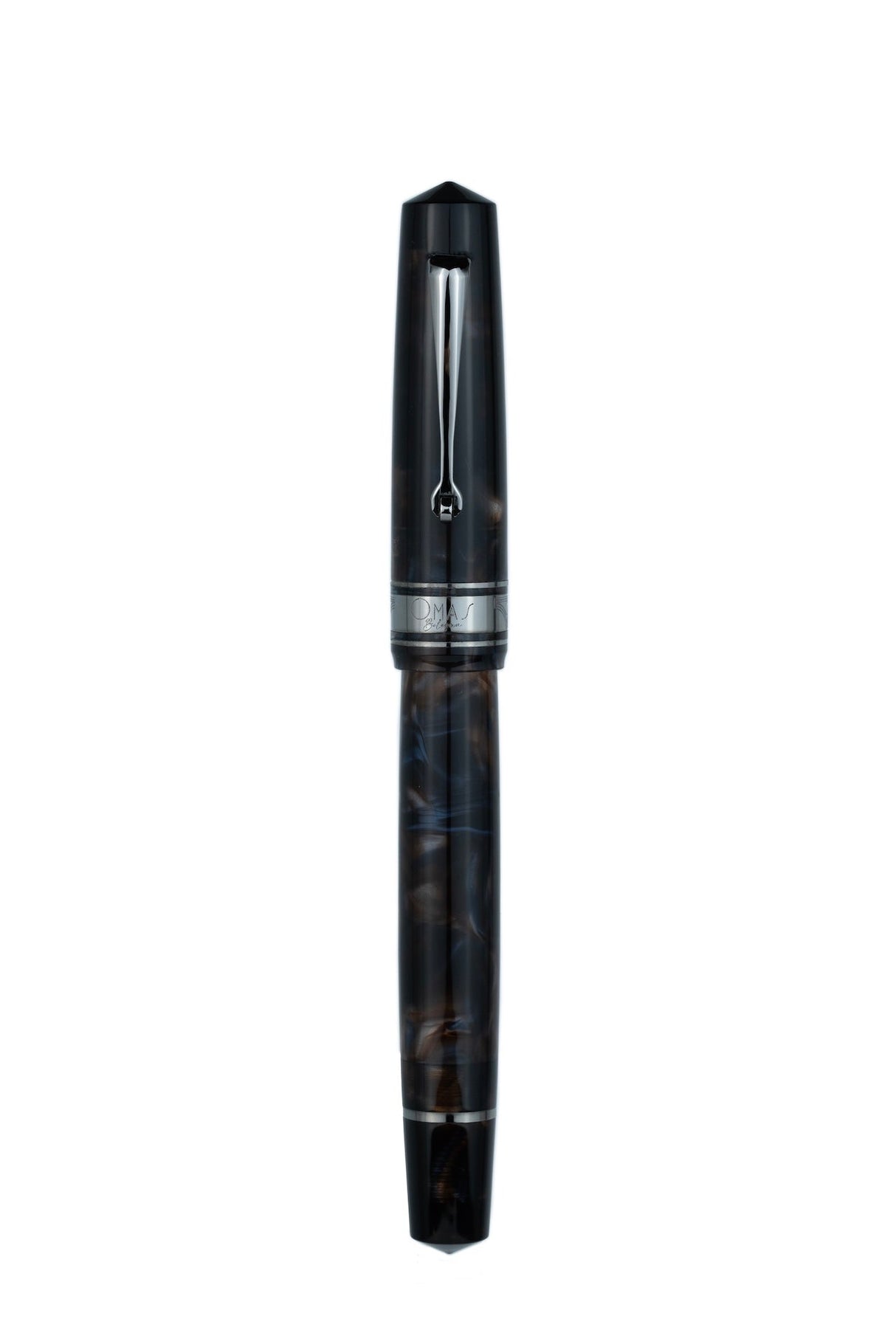 Omas Bologna Galassia Fountain Pen - Ruthenium Trim