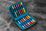 Galen Leather Zipper Pen Case for 14 Kaweco Pens