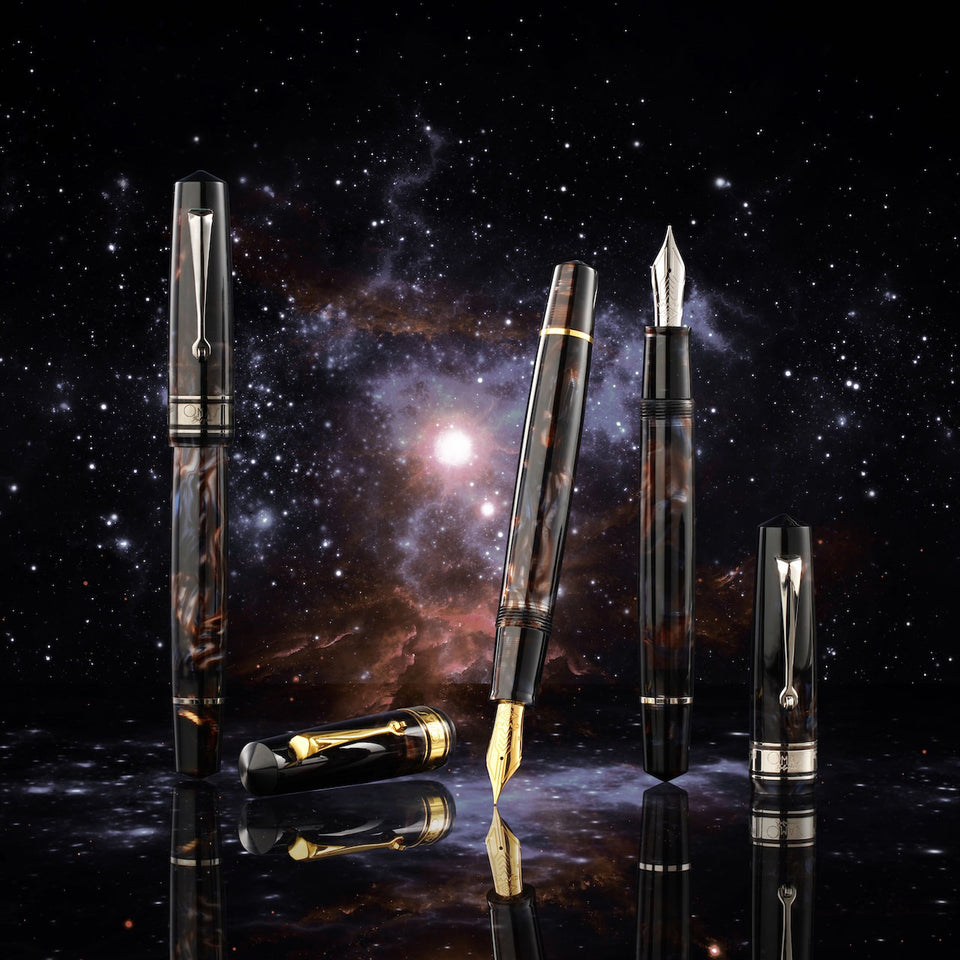 Omas Bologna Galassia Fountain Pen - Gold Trim