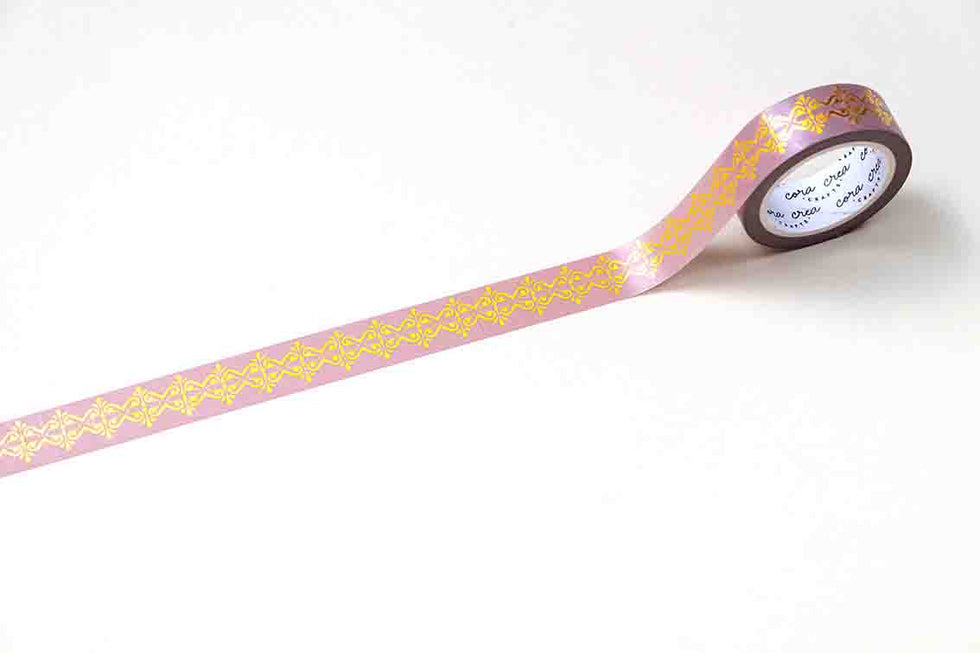 CoraCreaCrafts Dream Gold Foil Washi Tape - Vieux Rose