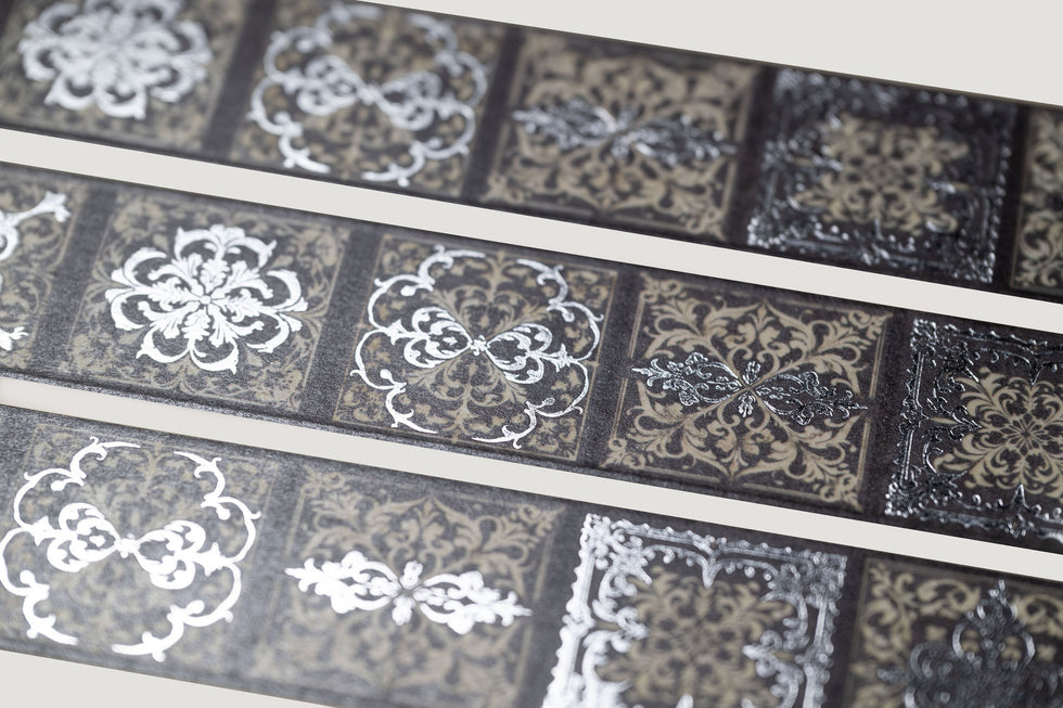 CoraCreaCrafts Foil Washi Tape - Gothic Patterns