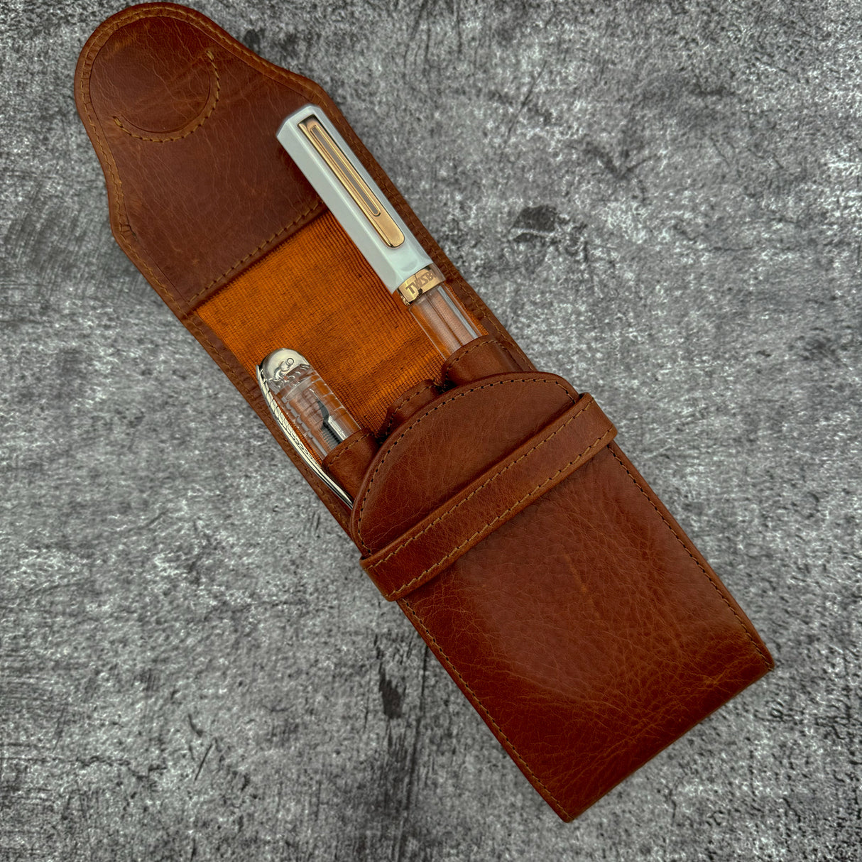Galen Leather Legacy Collectin TwinFlip Pen Case for 3 Pens