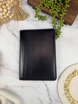Girologio A5 Leather Notebook Cover in Black, closed