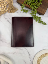 Girologio A5 Leather Notebook Cover in Oxblood, closed