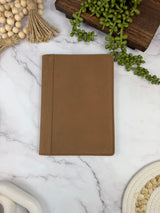 Girologio A5 Leather Notebook Cover in Saddle Tan, closed