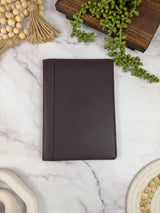 Girologio A5 Leather Notebook Cover in Sugar Plum, closed
