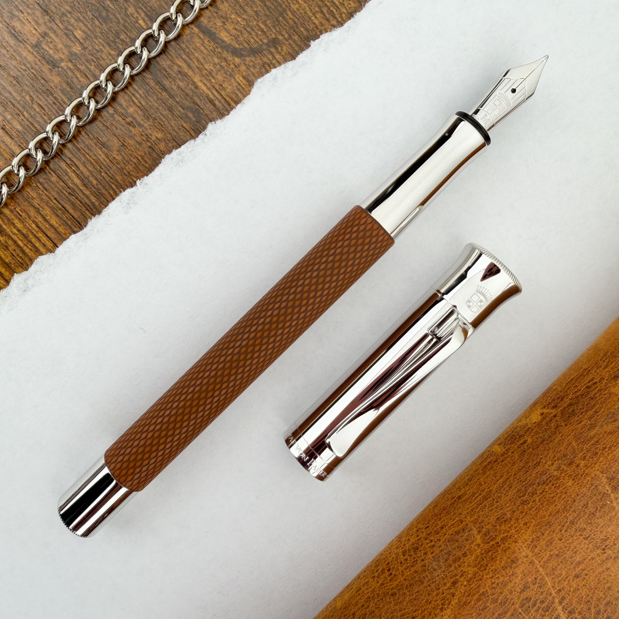 Graf von Faber-Castell Guilloche Fountain Pen - Cognac