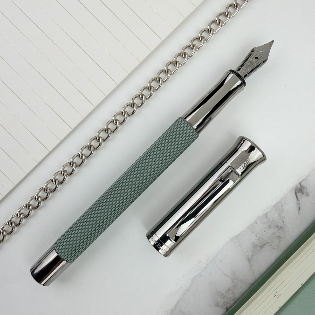 Graf von Faber-Castell Guilloche Fountain Pen - Sage