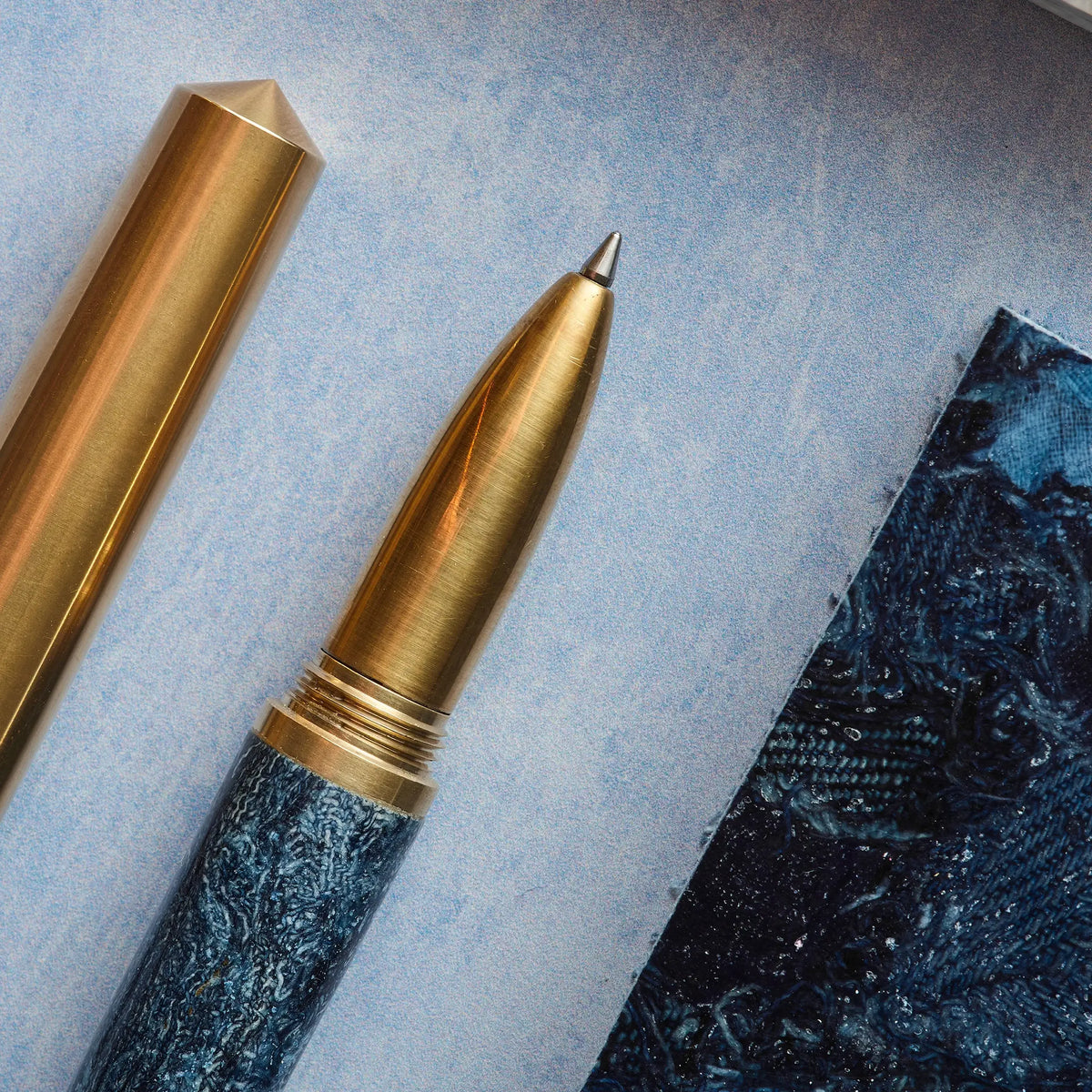 Tom's Studio Studio Handmade Fountain Pen - Fabreco Blue Denim