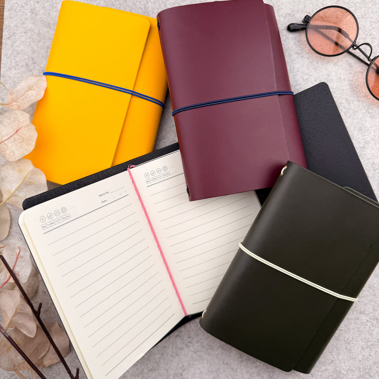 Imperfect Concepts Jasper Leather Notebook - A6 Trifold - Yellow