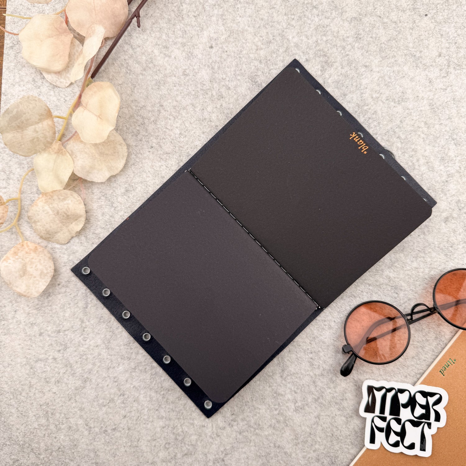 Imperfect Concepts Jasper Leather Notebook - A6 Trifold - Black (23 C)