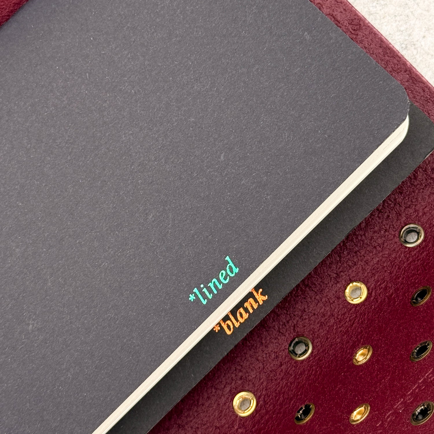 Imperfect Concepts Juniper Leather Notebook - A6  Trifold - Dark Brown w/ Gold & Brass Grommets