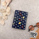 Imperfect Concepts Max Leather Notebook - A6 Bifold - Painted Blue w/ White Grommets