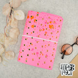 Imperfect Concepts Niko Leather Notebook - B6 Trifold - Painted Pink Atlas Exclusive w/ Gold Grommets