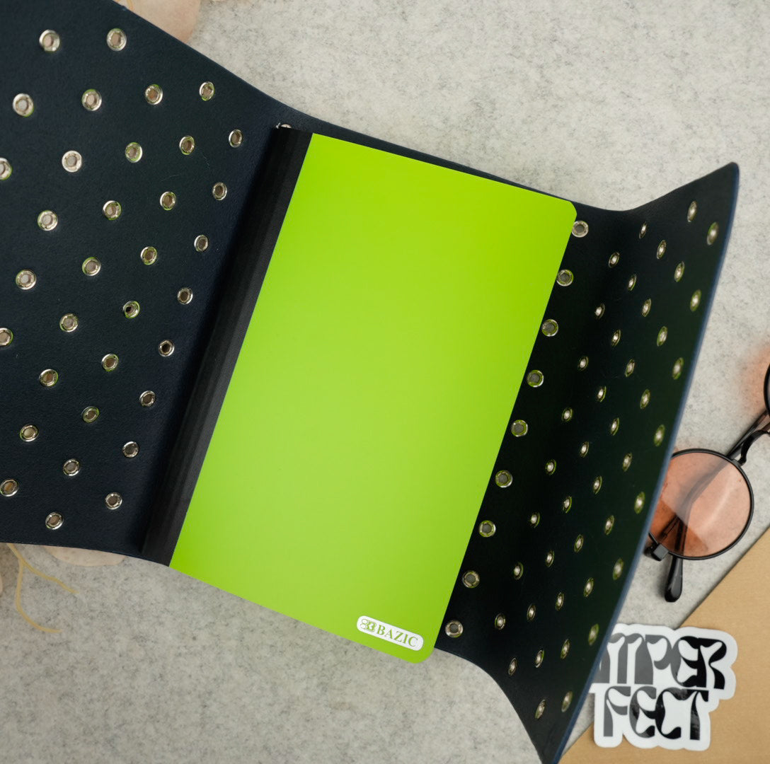 Imperfect Concepts Niko Leather Notebook - B6 Trifold - Deep Sea w/ Silver Grommets
