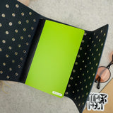 Imperfect Concepts Niko Leather Notebook - B6 Trifold - Deep Sea w/ Silver Grommets