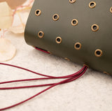 Imperfect Concepts Niko Leather Notebook - B6 Trifold - Olive w/ Brass Grommets