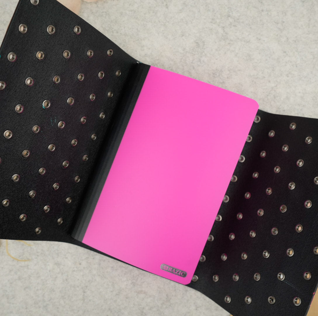Imperfect Concepts Niko Leather Notebook - B6 Trifold - Painted Black w/ Gunmetal Grommets