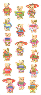 Okuyama & Co Washi Stickers - Teddy Bears In Kimono