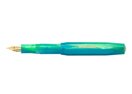 Kaweco Collection Fountain Pen - Marble Ocean, open, angle 1
