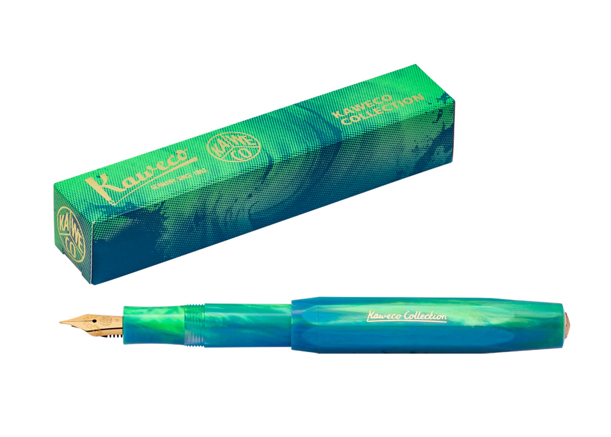 Kaweco Collection Fountain Pen - Marble Ocean, with packaging box