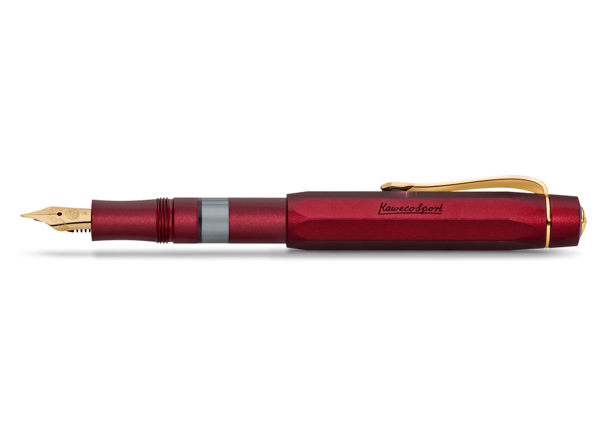 Kaweco Piston AL Sport Fountain Pen - Bordeaux (Starter Set)