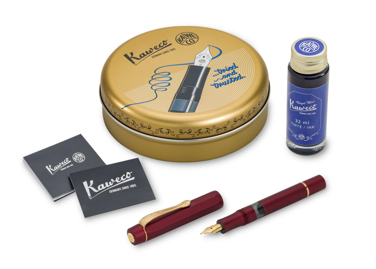 Kaweco Piston AL Sport Fountain Pen - Bordeaux (Starter Set)