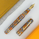 Leonardo Momento Zero Fountain Pen - Lava E Cenere with Gold Trim (Limited Edition)