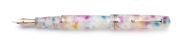 Leonardo Momento Zero Rainbow Sprinkles fountain pen with rose gold trim