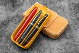 Galen Leather Magnum Opus 3 Slot Hard Pen Case with Removable Pen Tray