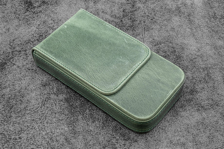 Galen Leather Magnum Opus 3 Slot Hard Pen Case with Removable Pen Tray