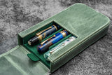 Galen Leather Magnum Opus 3 Slot Hard Pen Case with Removable Pen Tray