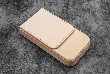 Galen Leather Magnum Opus 3 Slot Hard Pen Case with Removable Pen Tray