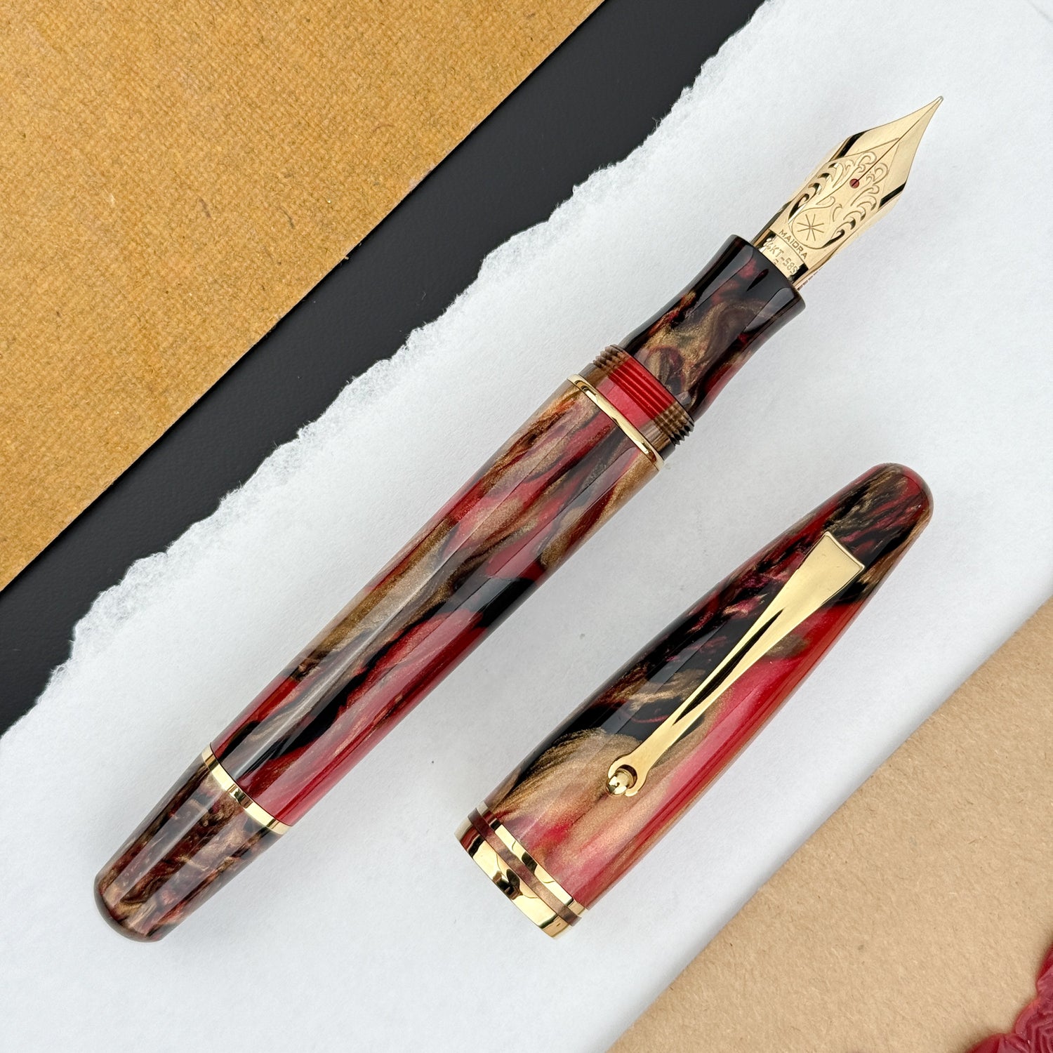Maiora Ultra Ogiva Golden Rule Fountain Pen - 14K Gold Nib (Limited Edition)