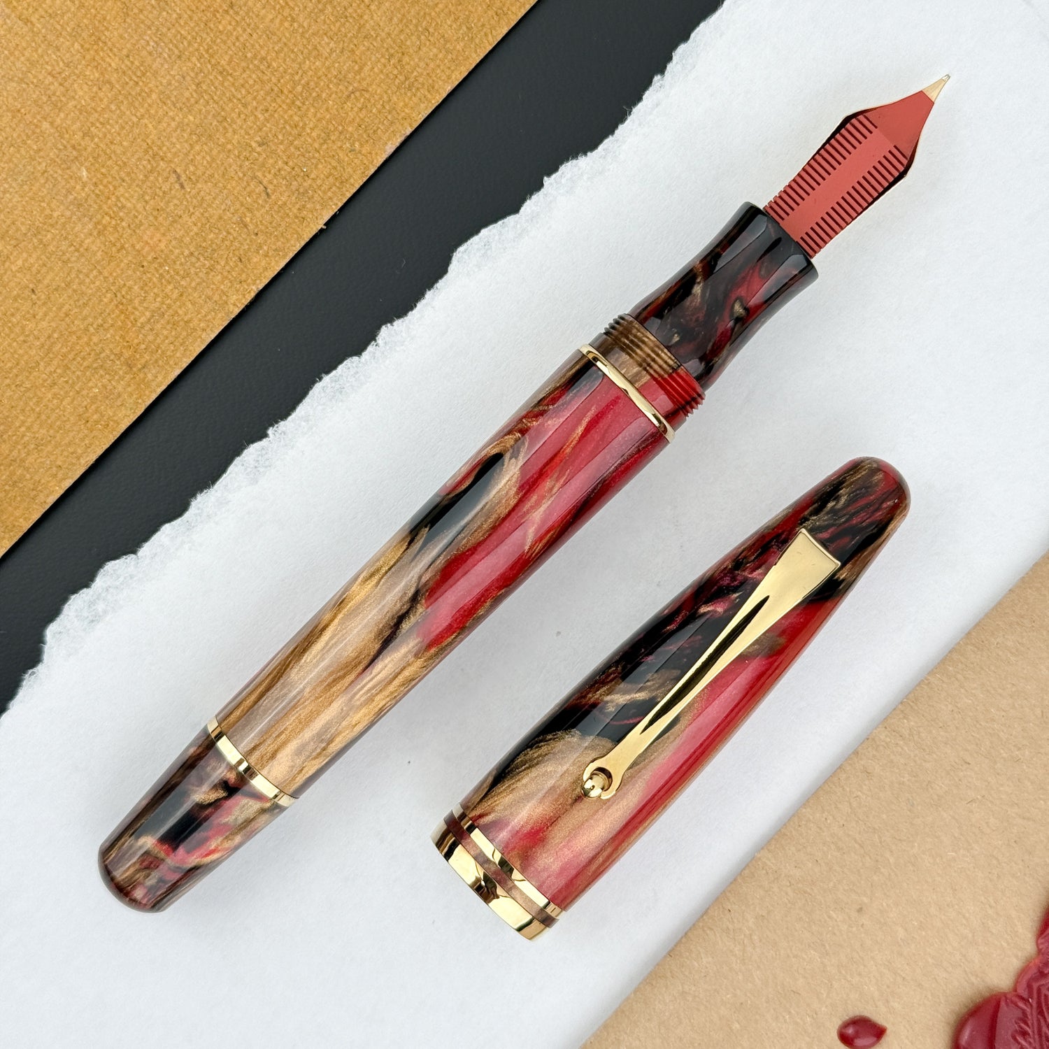 Maiora Ultra Ogiva Golden Rule Fountain Pen - 14K Gold Nib (Limited Edition)