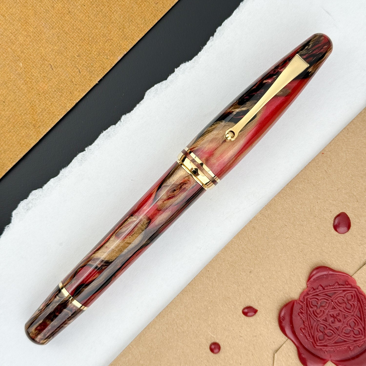 Maiora Ultra Ogiva Golden Rule Fountain Pen - 14K Gold Nib (Limited Edition)