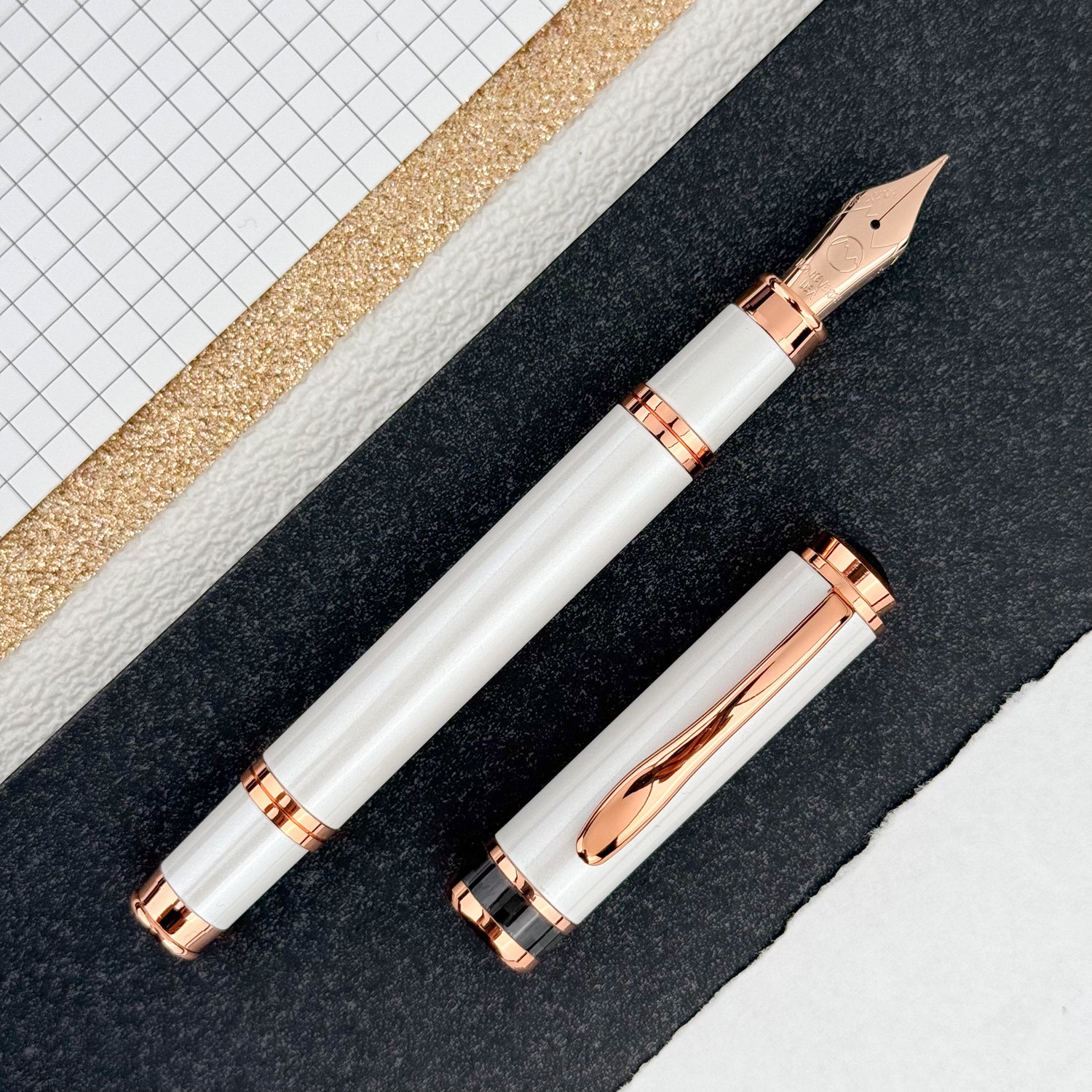 Monteverde Innova Fountain Pen - Cloud Dancer w/ Rosegold (Special Edition)