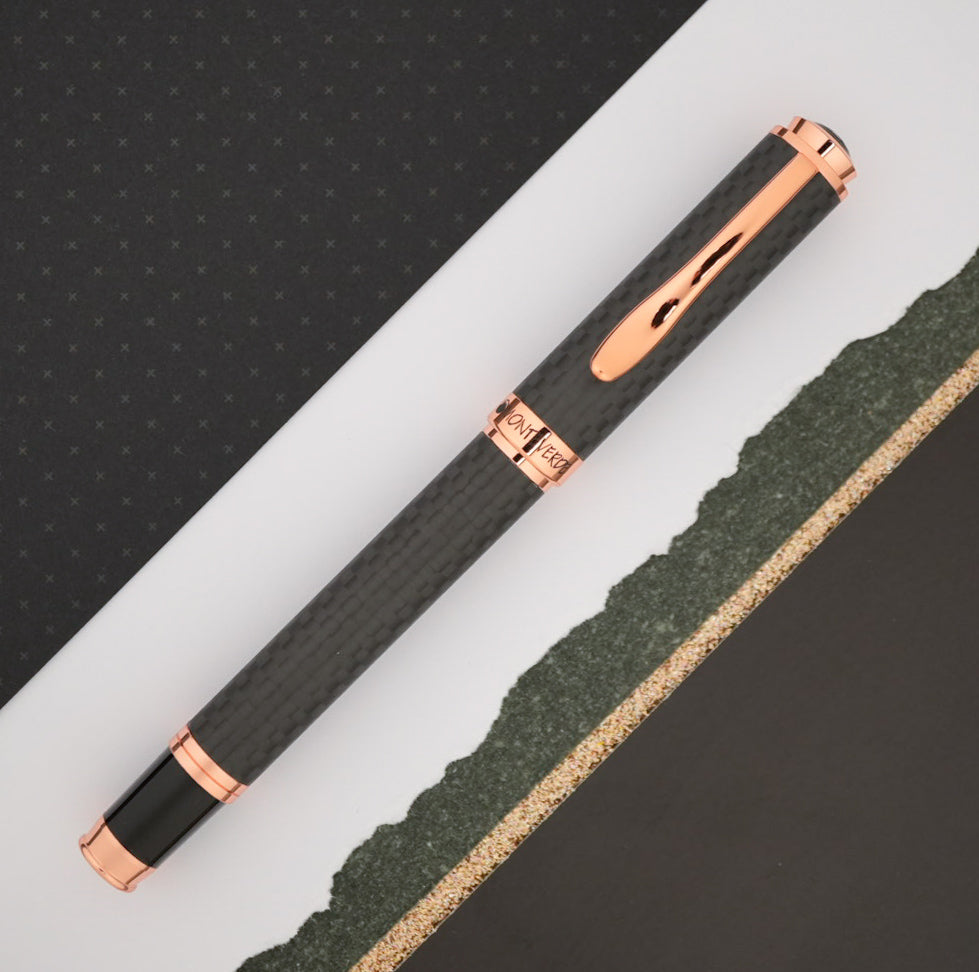 Monteverde Innova Fountain Pen Gift Set - Carbon Fiber w/ Rosegold