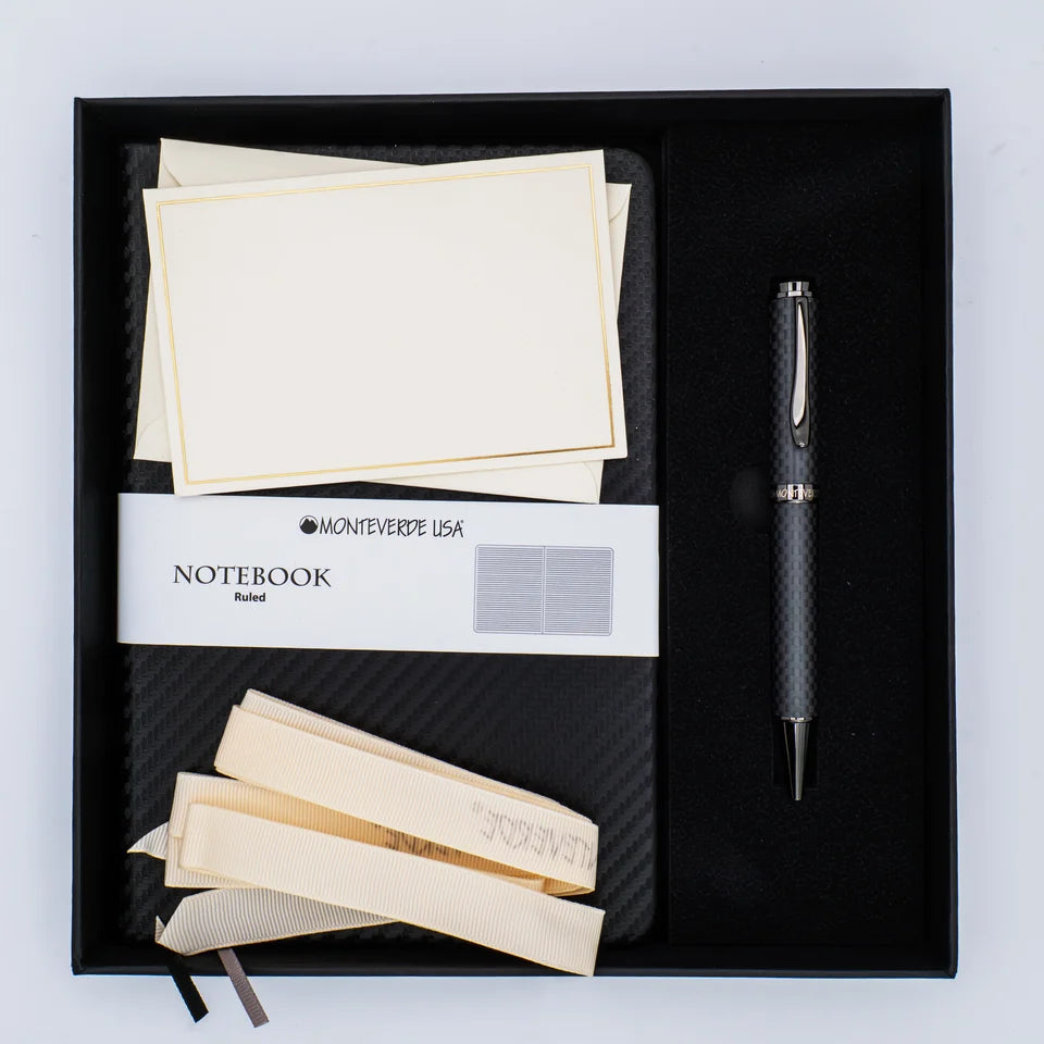 Monteverde Innova Ballpoint Pen Gift Set - Carbon Fiber w/ Gunmetal
