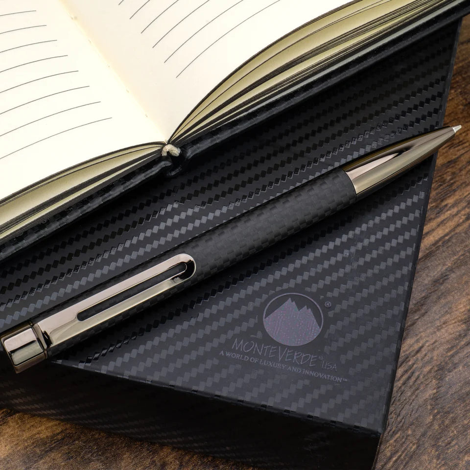 Monteverde Ritma Ballpoint Pen Gift Set - Matte Carbon Fiber