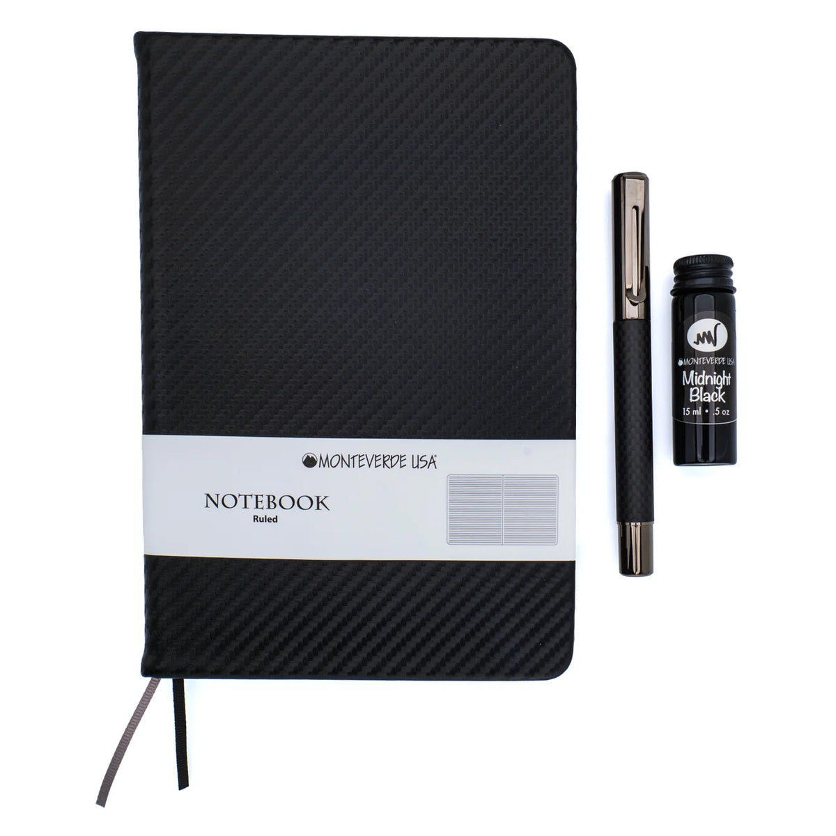 Monteverde Ritma Fountain Pen Gift Set - Matte Carbon Fiber