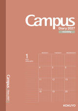 Kokuyo Campus 2027 Monthly Grid Diary - A5