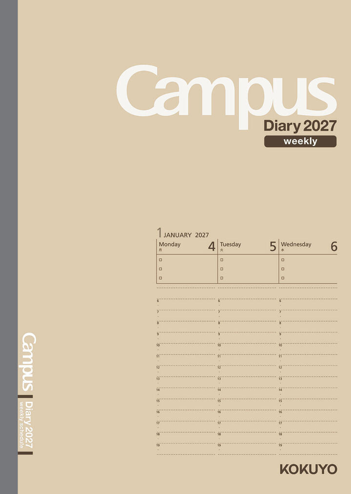 Kokuyo Campus 2027 Weekly Vertical Diary - B5