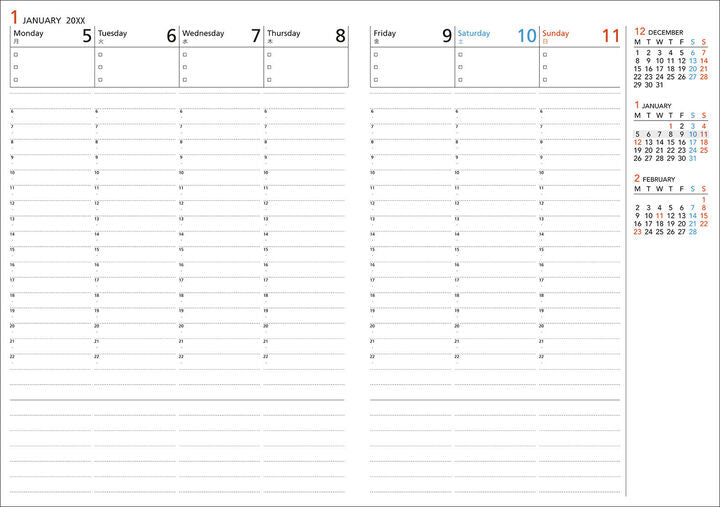Kokuyo Campus 2027 Weekly Vertical Diary - B5